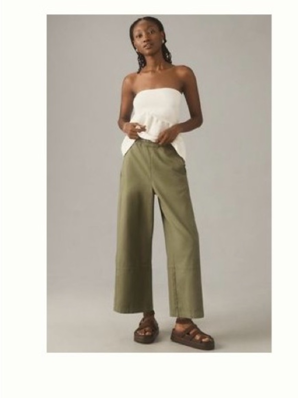 Pilcro Anthropologie Women’s Izzie Relaxed Pull-on Barrel Pants in Moss